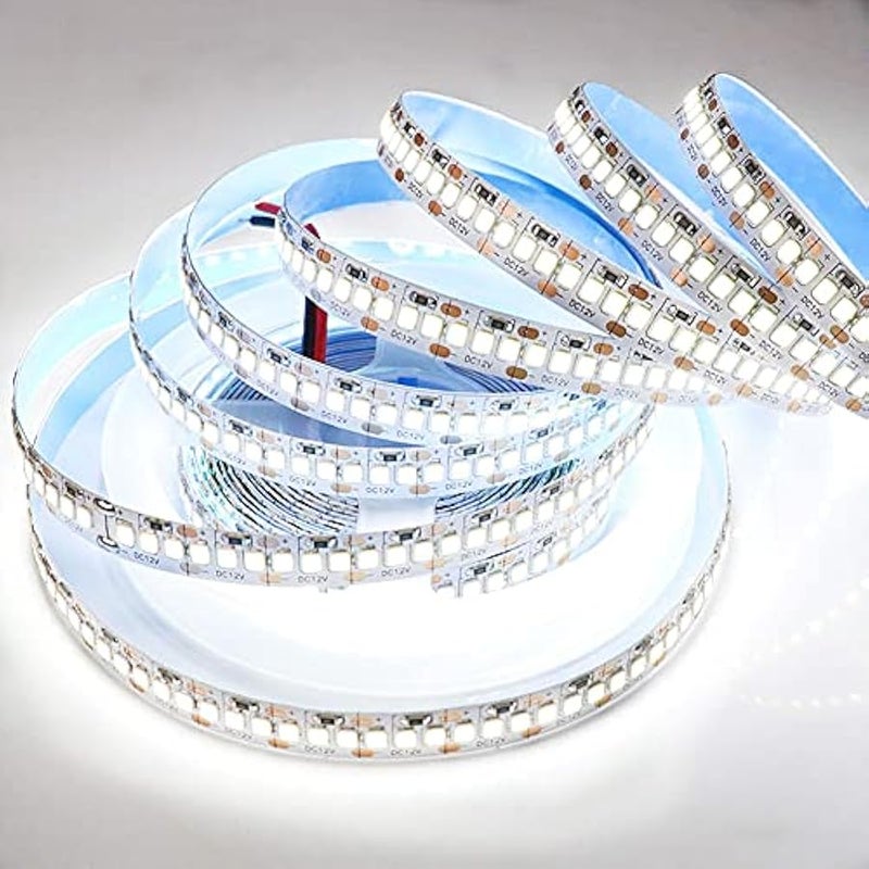 LED Strip Lights, SMD 2835 LED Strip, DC12V 1200LEDs 16.4Ft 26000LM High Density LED Light Strips Non-Waterproof IP21, 3 Times Brightness Than SMD3528 LED, Cool White 6500K - Image 1